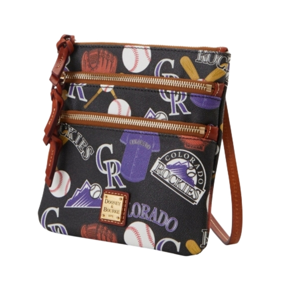 Dooney & Bourke Colorado Rockies Game Day Triple Zip Women's Crossbody Bag Purse